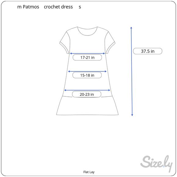 M. Patmos Cora White Knit Crochet Mini Knee Length Dress NWT Small Boho - Picture 9 of 9